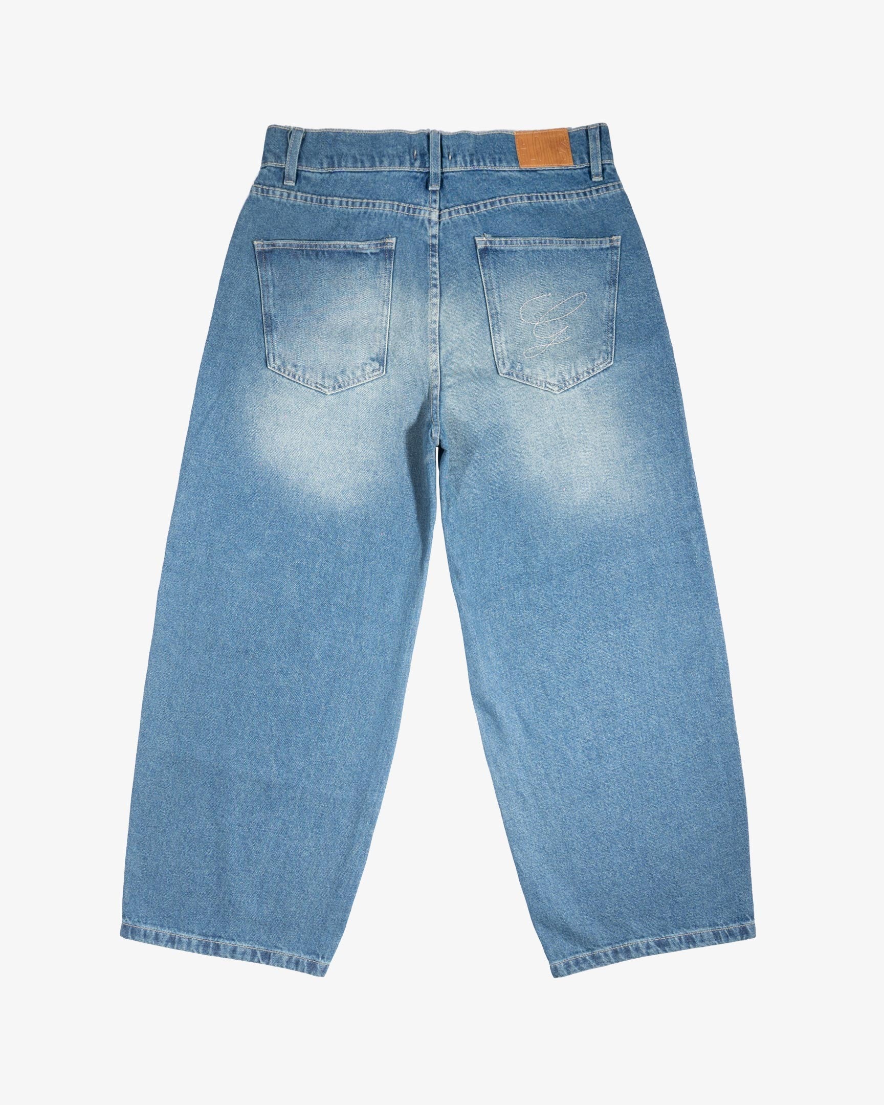 Glonis WASHED BLUE BAGGY JEAN BLUE